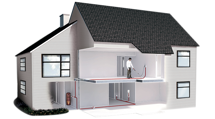 Inštalácia potrubných rozvodov centrálneho vysávania