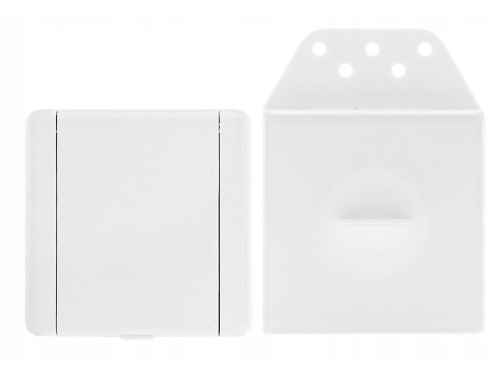 Zásuvkový komplet SQUARE (9x9 cm) - Biela vysávačová zásuvka vrátane stenovej základne.