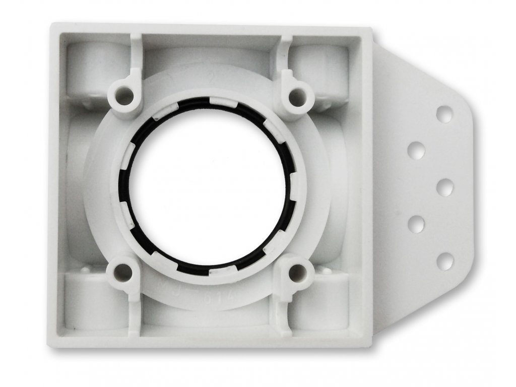 Zásuvkový komplet SQUARE (9x9 cm) - Biela vysávačová zásuvka vrátane stenovej základne.