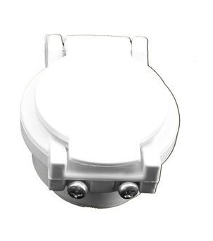 Vysávačová zásuvka nástenná - biela, určené na povrchovú montáž.