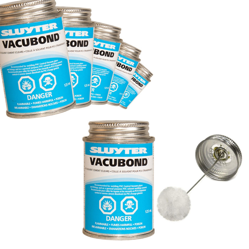 Lepidlo 125 ml na potrubné spoje. Určené pre centrálne vysávače a centrálne vysávanie.