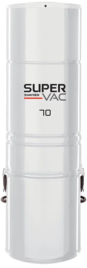 Centrálny vysávač HAYDEN 70 Super Vac + Sada príslušenstva ELITE so sacou hadicou 9,1 m ON/OFF (12 ks), Inštalačná sada potrubia: 24 m - 4x zásuvka.