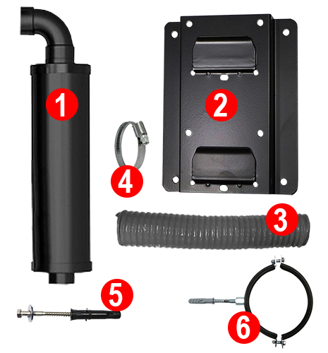 Centrálny vysávač MENRED CVS 1200 + Sada príslušenstva pre centrálne vysávanie PREMIUM s hadicou 9,1 m (11 ks), Inštalačná sada potrubia: 12 m - 1x zásuvka.