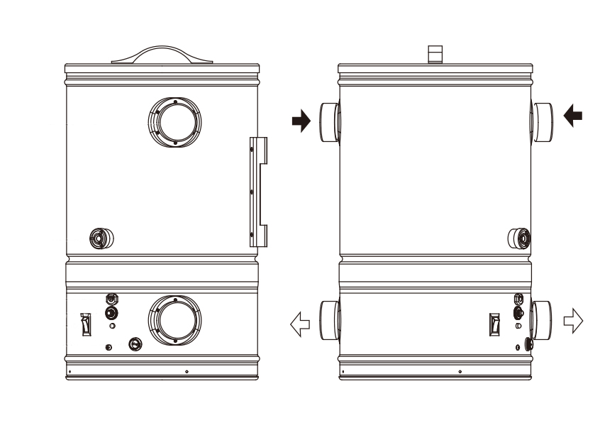 Centrálny vysávač MENRED CVS-1200 + Sada príslušenstva ELITE s hadicou 9,1 m (12 ks), Inštalačná sada potrubia: 12 m - 1x zásuvka.