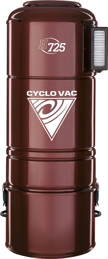 Centrálny vysávač Cyclovac H725 (710 AW) + Sada príslušenstva STANDARD s hadicou 9,1 m (10 ks), Inštalačná sada potrubia: 24 m - 4x zásuvka. Záruka 10 rokov.