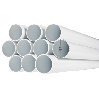 PVC potrubie hrubostenné - 50,8mm - dĺžka 1,5 m - s nepriľnavým povrchom.