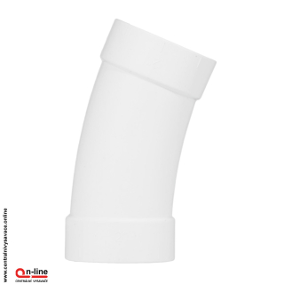 Koleno Retraflex 22,5 ° F/F s nepriľnavým povrchom. Určené na skrytú hadicu v stene.