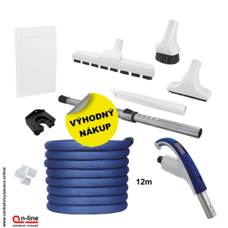 Skrytá hadica v stene Retraflex 12 m - Sada príslušenstva (8 ks) + Dvierka Retraflex, určená pre centrálne vysávanie